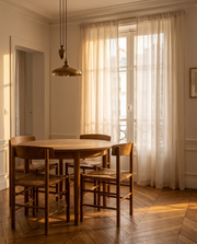 Voilage Onde – salle à manger, lumière de fin de journée