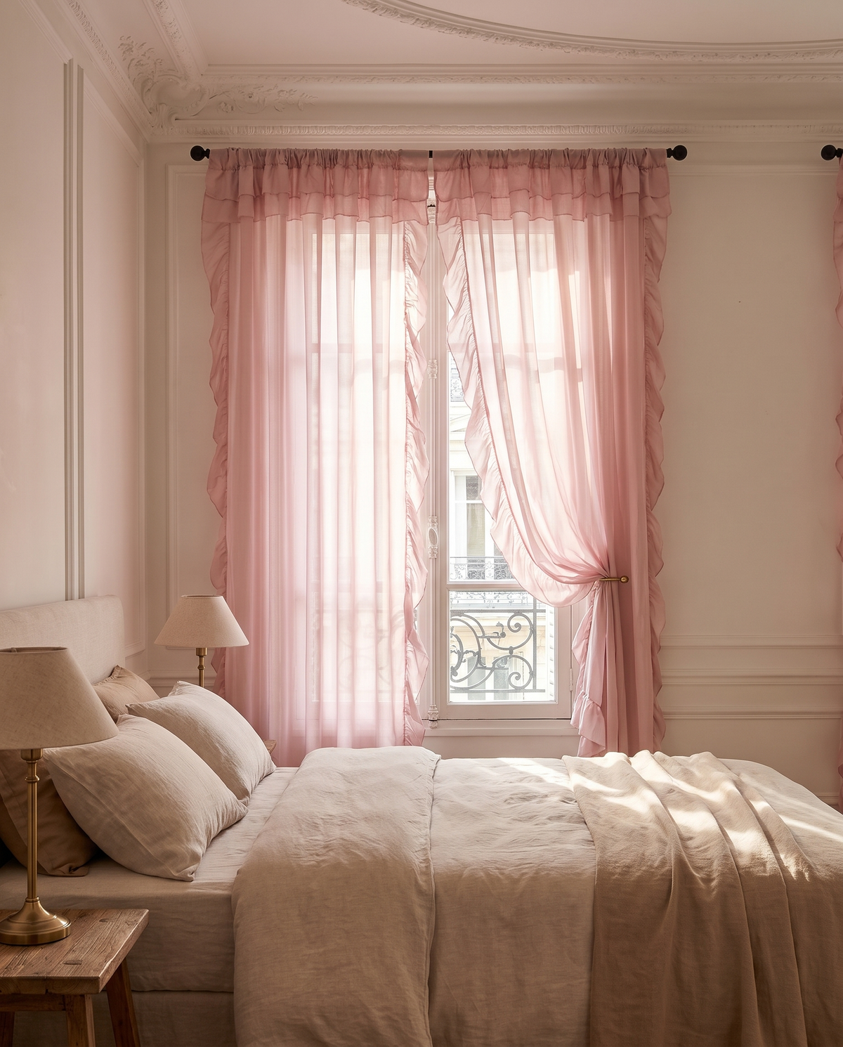 Voilage Lotus – dans une chambre