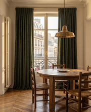 Voilage Sève – salle à manger, lumière de fin de journée