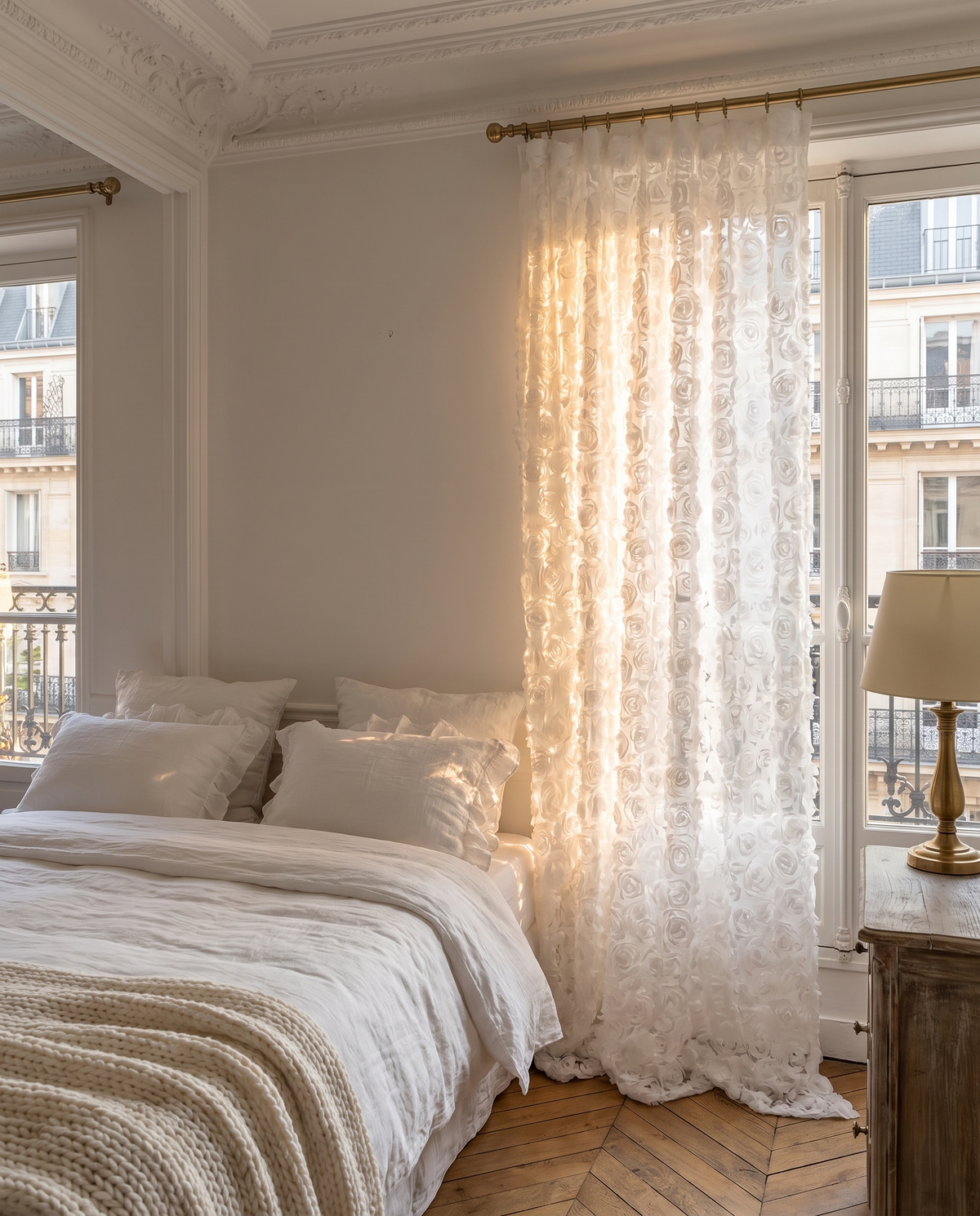 Voilage Rosalia – dans une chambre