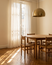 Voilage Nami – salle à manger, lumière de fin de journée