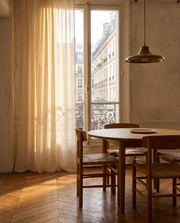 Voilage Linoa – salle à manger, lumière de fin de journée