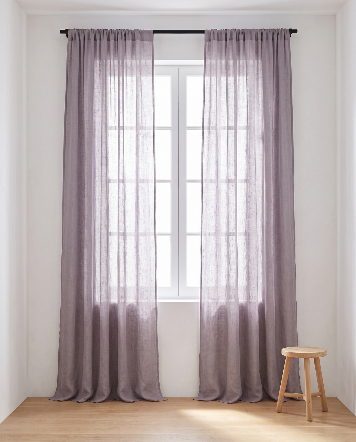 Voilage Linor coloris gris violacé