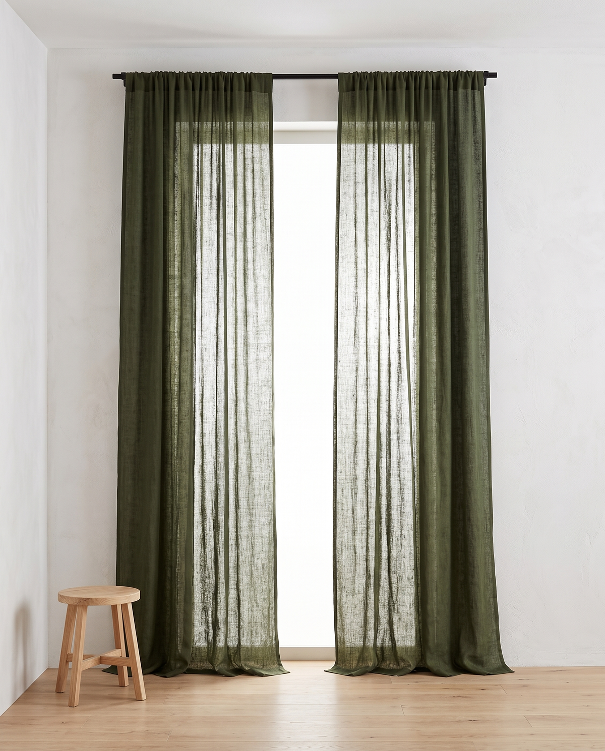 Voilage Linor coloris vert mousse