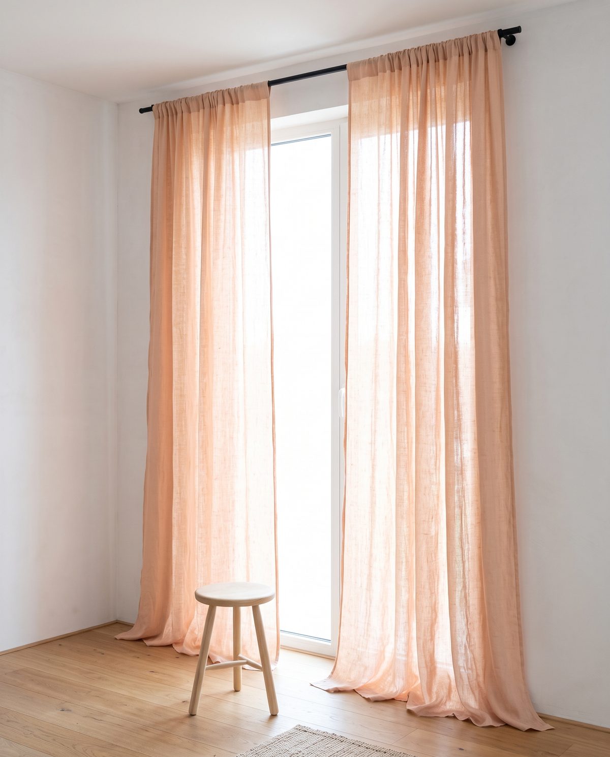 Voilage Linor coloris abricot clair